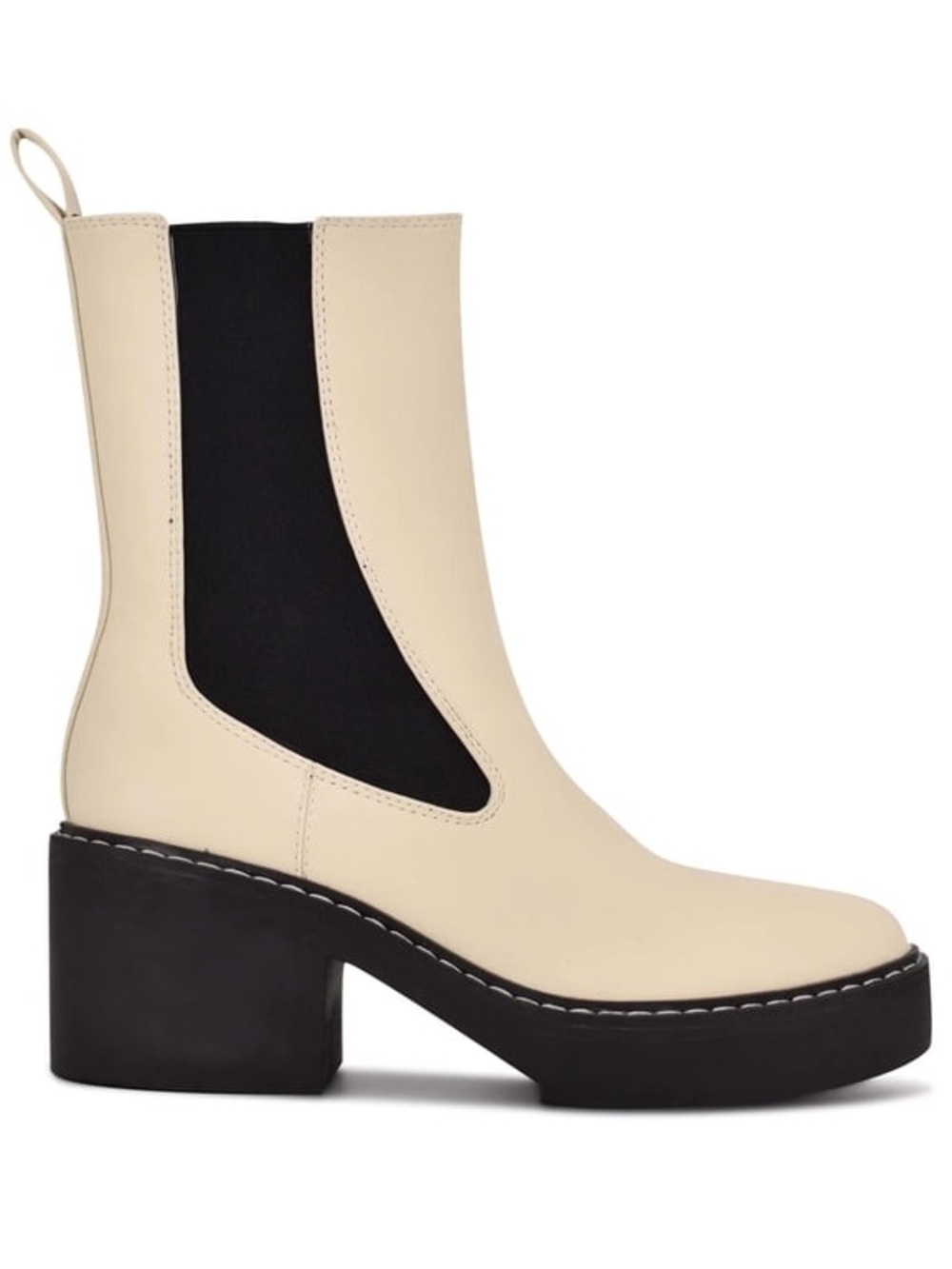 Nine West Platform Boot with Black Elastic Panels